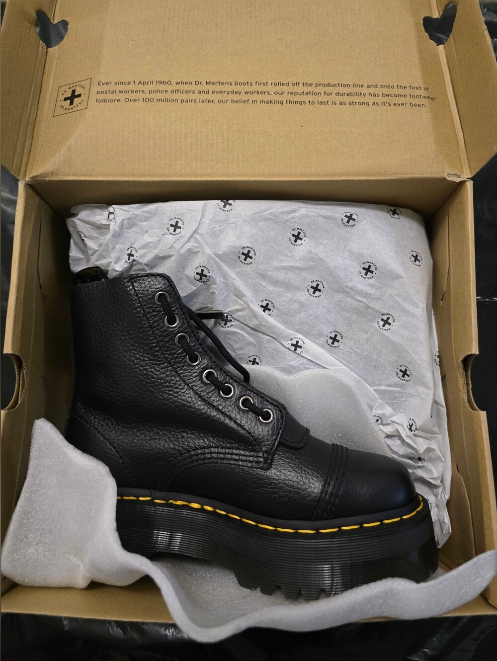 Black Leather Zip Front Women's Combat Boots - Picture 9 of 12
